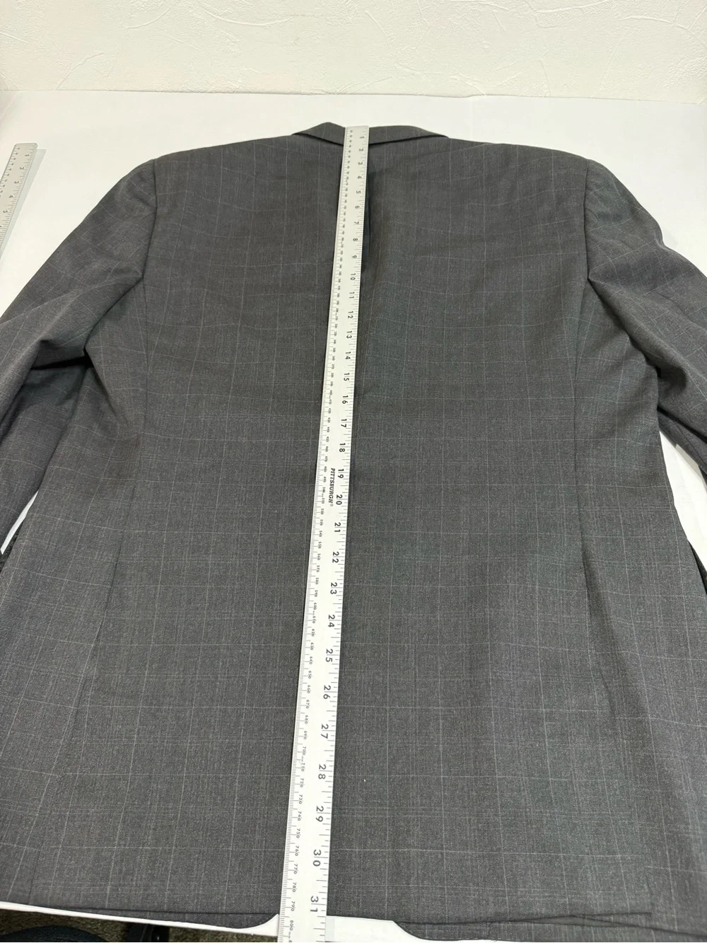 Canali Saks Fifth Avenue Mens 42R Wool Windowpane Blazer Sport Coat Italy Gray